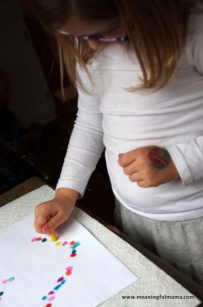 Melted Crayon Dot Heart #crayonheart