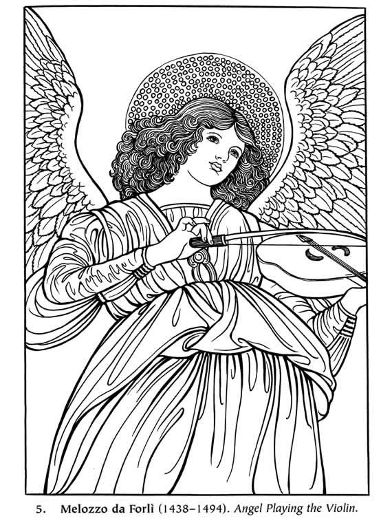 Download Angel Playing the Violin, by Melozzo da Forli | Coloring pages, Colorful art, Coloring books