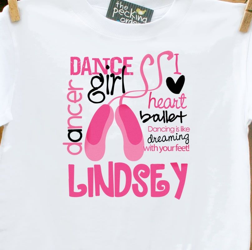 Ballet Girl Childrens Kids Girls Dance T-Shirt Tee
