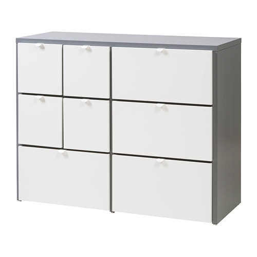 Cómoda De 8 Cajones Visthus Gris Blanco Decoración Cajones