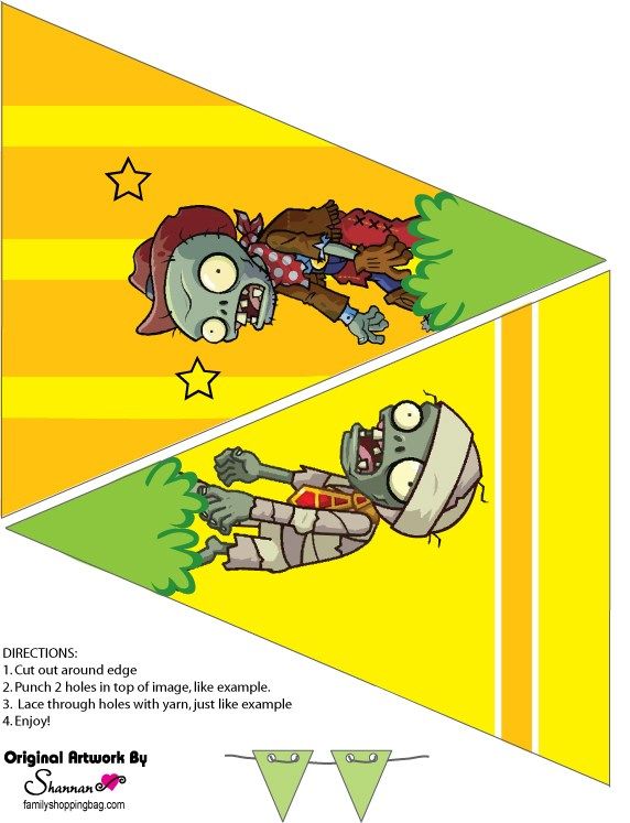 Banderines De Plantas Vs Zoombies Para Imprimir Gratis Jpg 572 747 Zombie Party Zombie Birthday Parties Plants Vs Zombies Birthday Party
