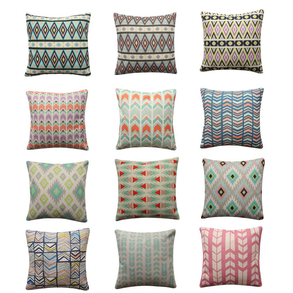 Cushion Cover Mint Pink Pillow Cover Geometric Throw Pillow Cover Mint and