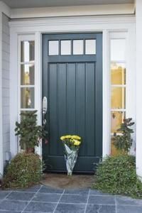 Blue Shutters On Beige House Google Search Pinterest What Are The Best Paint Colours For A Front Door Kylie M Interiors Love Side Light Window Style
