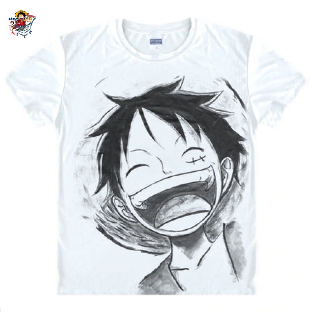 One Piece Luffy Ruffy Cosplay Anime Manga T-Shirt Weiß Kostüme Polyester Neu