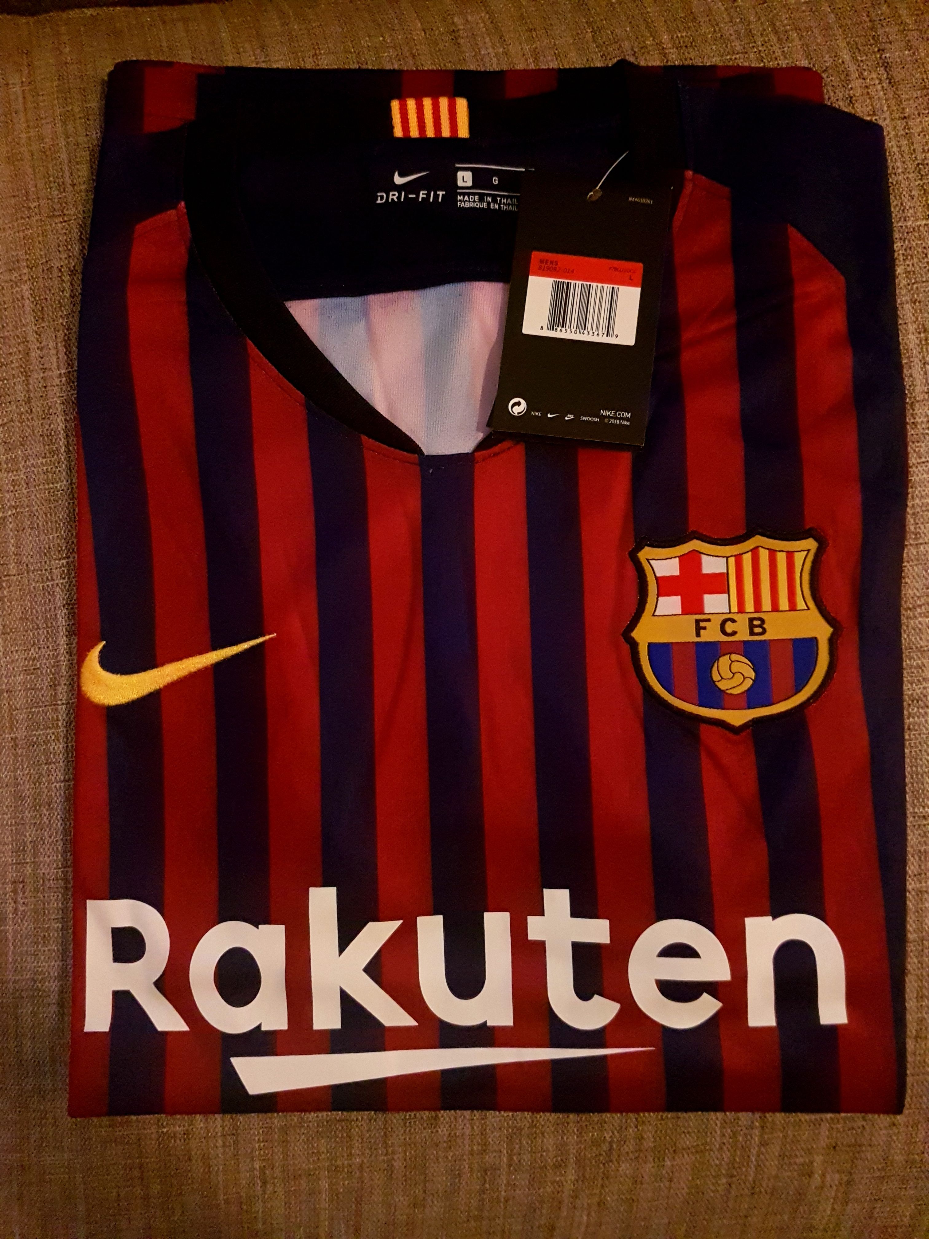 Barcelona 18-19 Home Jersey! | Jersey, Football jerseys, Dri fit