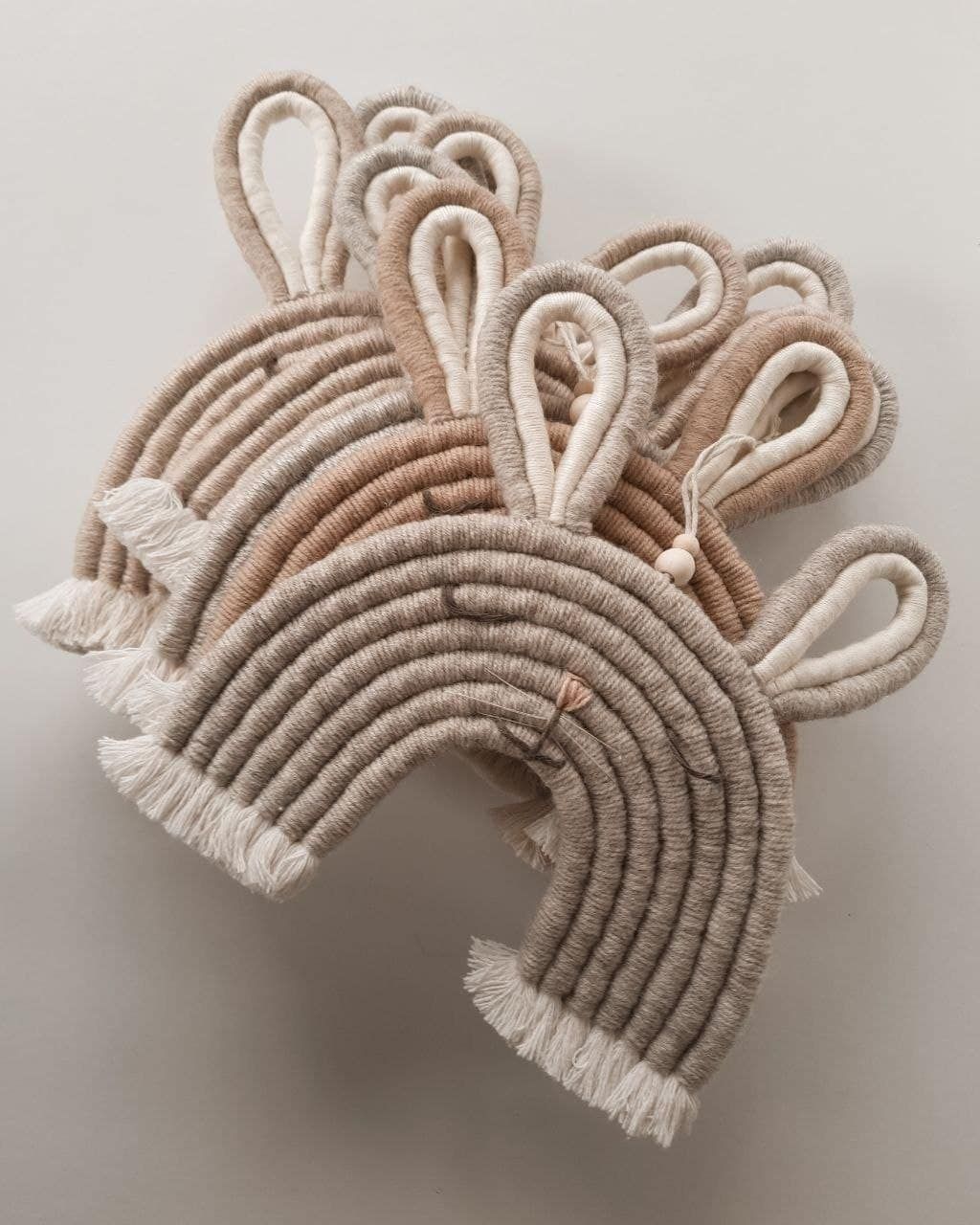 Colored Macrame Rabbit, rainbow wall hanging, nursery wall decor, over crib decor Beautiful macrame lion wall hanging will be a great decoration for your house. A really unique piece of wall art that will create a cozy point in the baby room or any room. This macrame is available in different colors. Please, let me know which color you would like to have and we will create this beauty special for you. Measurements: Length - 25 cm / 9.8 in Width - 20 cm / 8 in We are here to make your home cozy a Macrame Nursery Decor, Diy Nursery Decor, Macrame Decor, Baby Decor, Kid Room Decor, Rainbow Macrame Wall Hangings, Macrame Wall Hanging Diy, Rainbow Wall Hanging, Diy Boho Decor