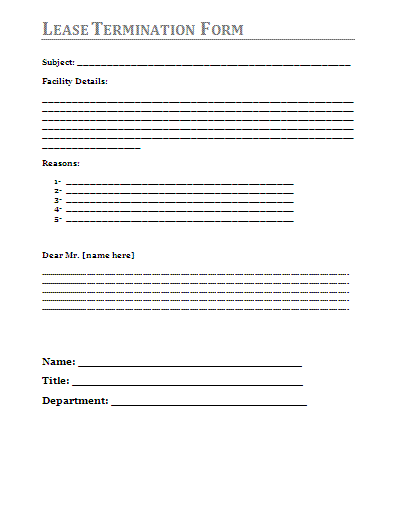 lease termination form a to z free printable sample forms lease termination agreement form