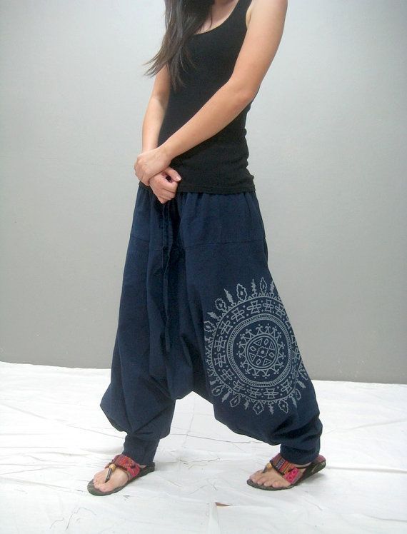 Womens Ladies Casual Plain Baggy Aladdin Long Pleated Harem Pants Trousers
