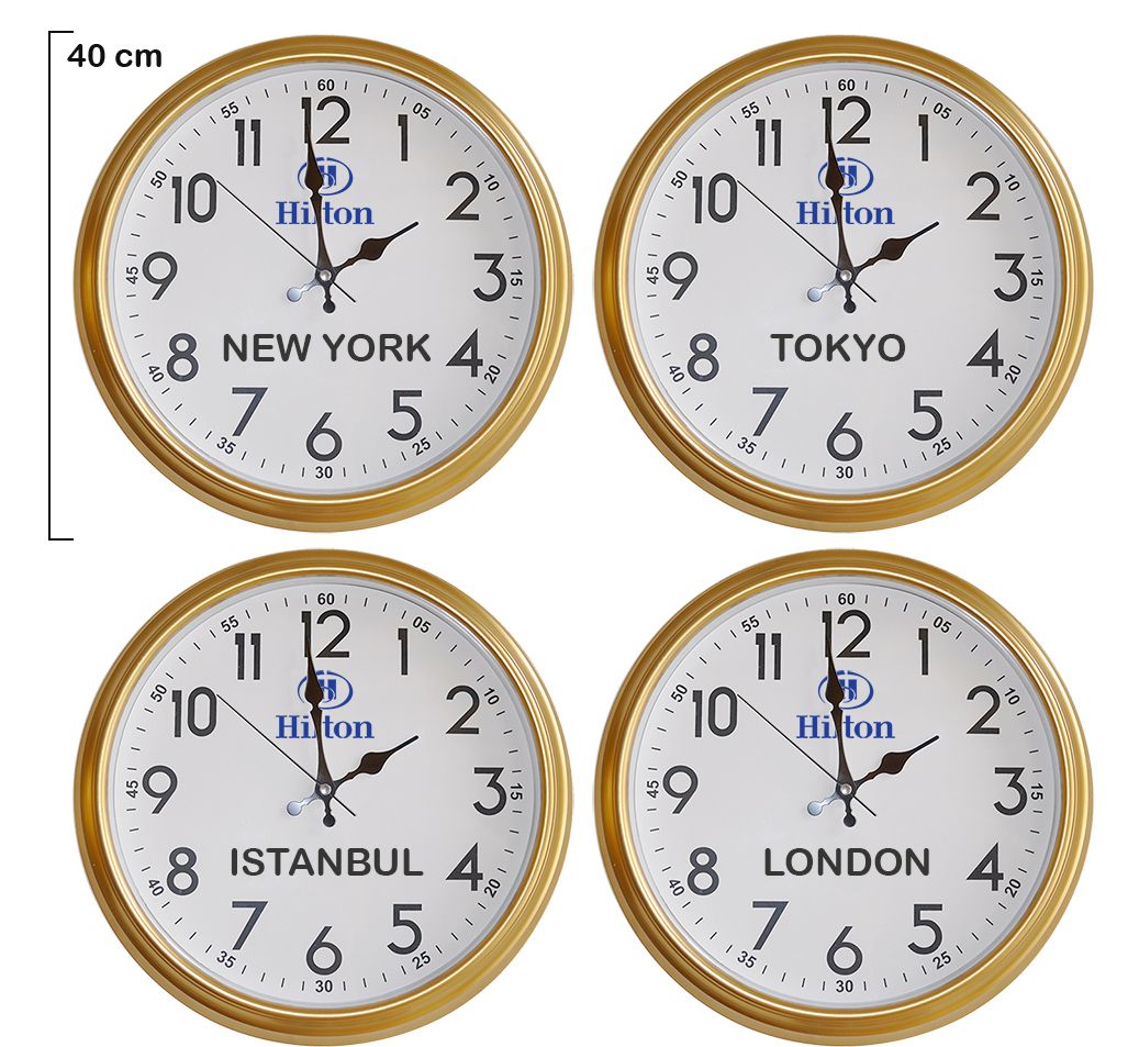 Altin Renk 4 Lu Dunya Baskentleri Duvar Saati Krom Parlak 4 Lu Dunya Baskentleri Duvar Saatiurun Bilg Duvar Saati Duvar Saatleri Buyuk Duvar Saatleri