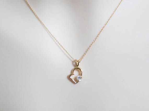 Cubic Heart Gold Necklace Love Best - Gold Necklace With Love Pendant Cubic Heart Gold Necklace Love Best - Gold Necklace With Love Pendant