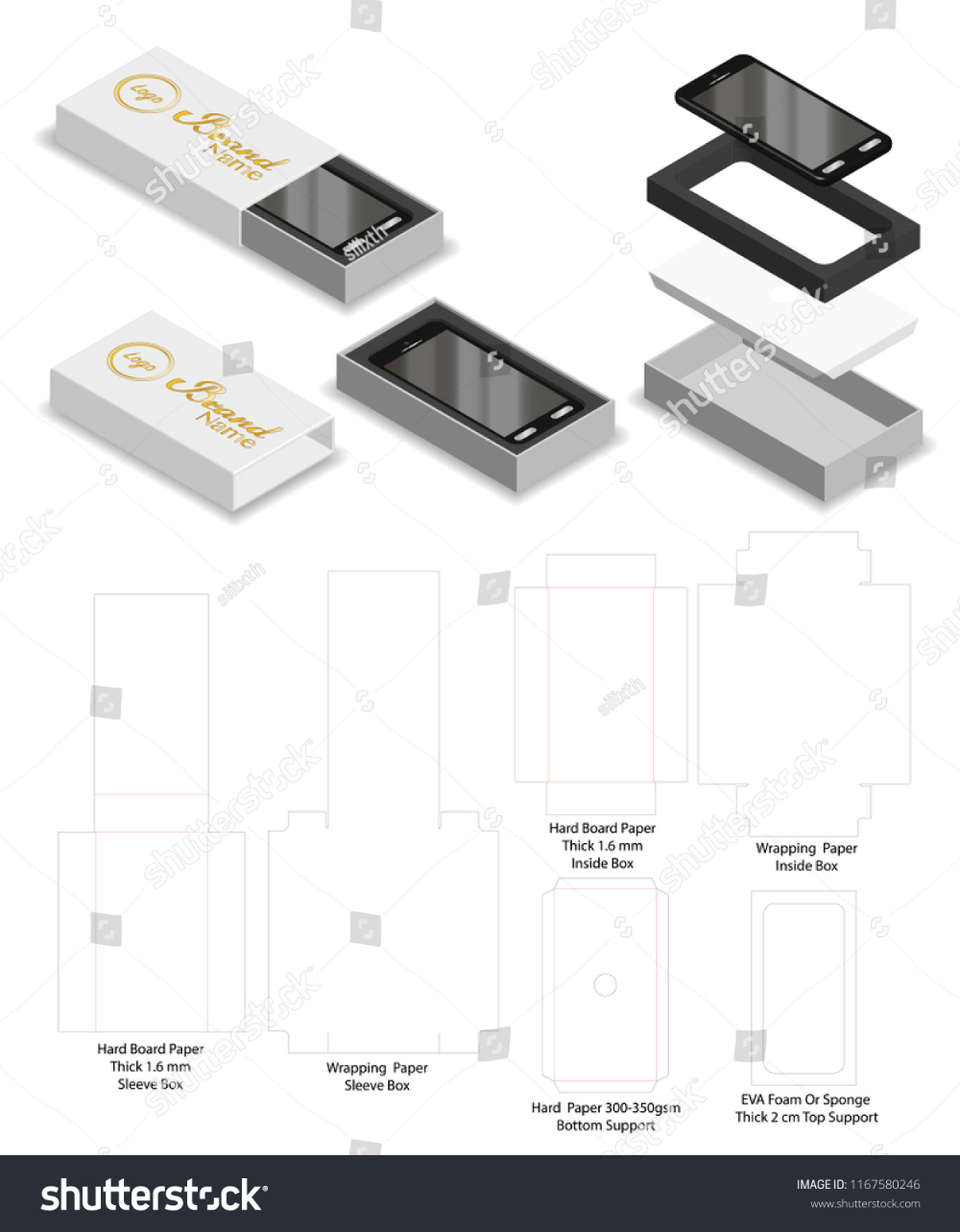 Smartphone Rigid Slide Sleeve Box Mockup Dieline Box Mockup Mockup Smartphone