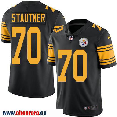 Men's Pittsburgh Steelers #70 Ernie Stautner Retired Black 2016 Color Rush Stitched NFL Nike Limited Jersey Men's Pittsburgh Steelers #70 Ernie Stautner Retired Black 2016 Color Rush Stitched NFL Nike Limited Jersey