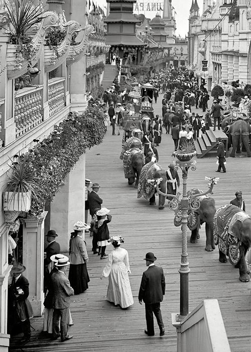 Coney Island New York Ca Luna Park Promenade Coney Island New York Ca Luna Park Promenade