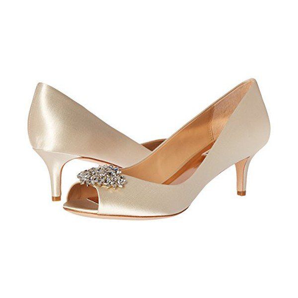 audrey champagne lurex kitten heel courts