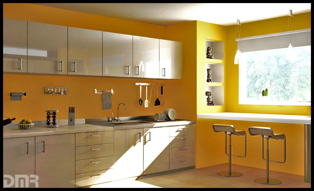 Beautiful Orange And Yellow Kitchen Ideas Part - 4: Contemporary Teal Color Kitchen Decor With Catchy Scheme - Http://www.decorstylemon
