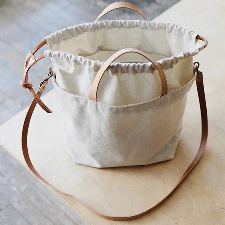 Drawstring large plain cotton canvas shoulder tote bag with leather handle, View canvas shoulder tote bag, OEM&ODM Product Details from Shenzhen Allwin Gifts Limited on Alibaba.com Sewing Bag, Diy Sewing, Sewing Ideas, Sewing Purses, Sewing Room, Sewing Crafts, Project Tote, Sac Diy, Trendy Sewing