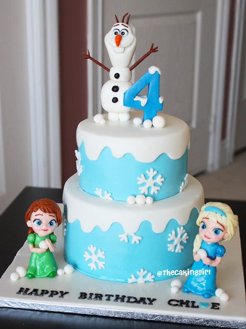 Childhood Frozen Anna Elsa Cake | Olaf figurine tutorial: ww… | Flickr Frozen Birthday Party Cake, Fondant Cakes Birthday, Elsa Birthday, Cool Birthday Cakes, Cupcake Cakes, Frozen Fondant Cake, 3rd Birthday, Turtle Birthday, Turtle Party