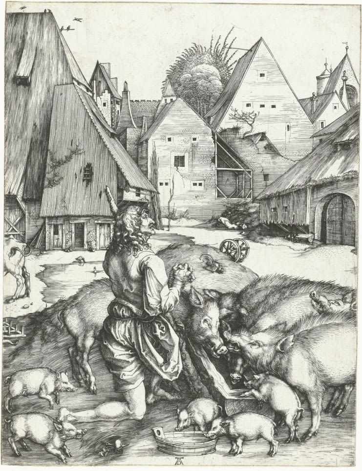 Аукцион Bidspirit | «Блудный сын», Альбрехт Дюрер, ок. Framed Poster Print, Poster Size Prints, Prodigal Son, Albrecht Dürer, Fine Art Prints, Canvas Prints, Classic Image, Farm Yard, Canvas Pictures