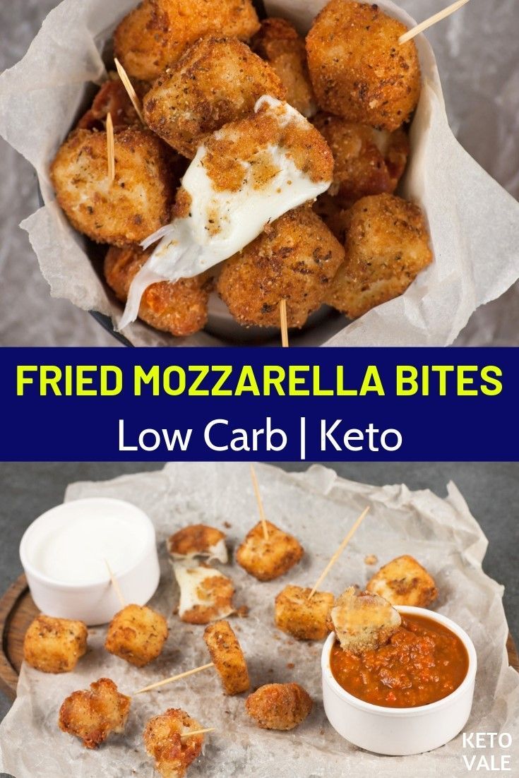 Keto Fried Mozzarella Bites Low Carb Appetizer Recipe