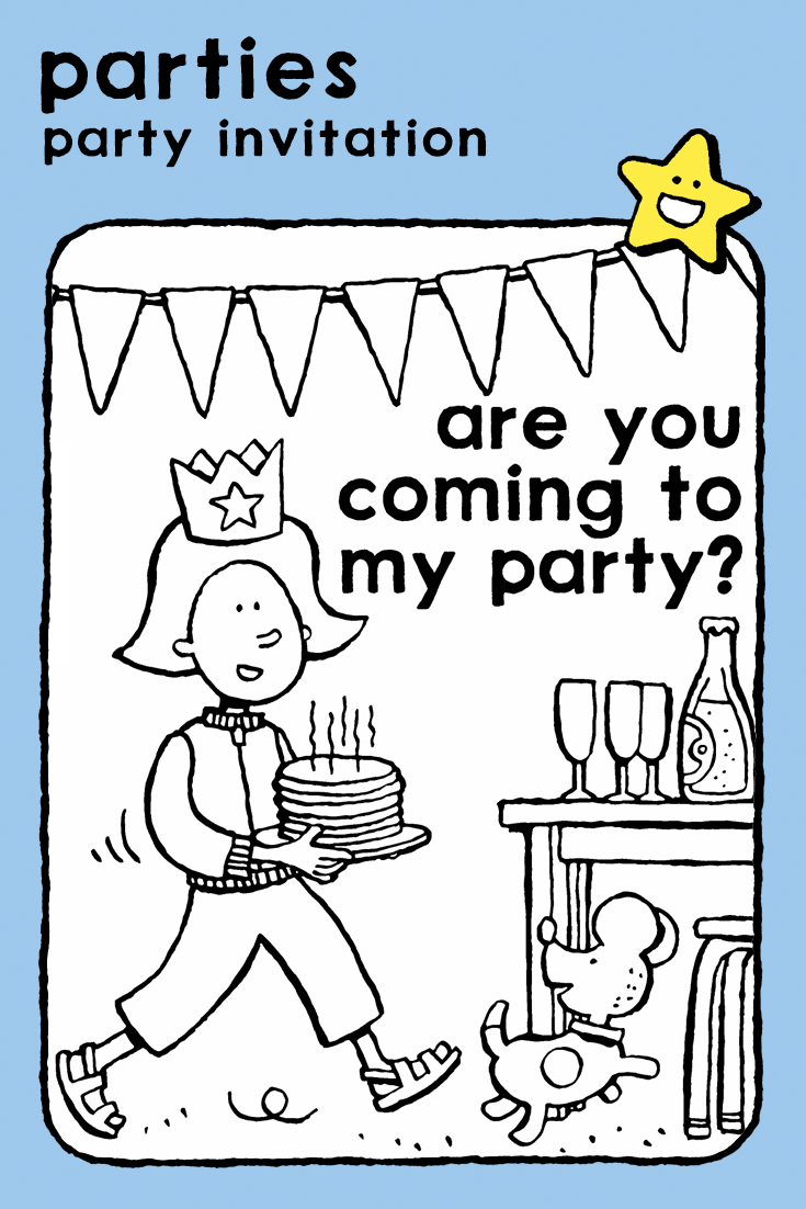 Crafts Celebrations Birthdays And Parties Crafts Coloring Pages Are You Coming To My Party Coloring Pages Easter Books Book Crafts