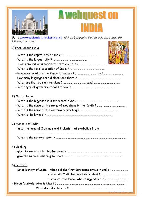 A Webquest On India India India School India