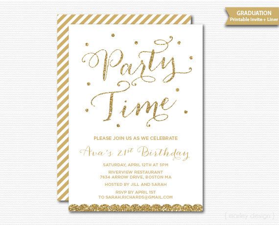 White Gold Birthday Invitation Milestone Printable 21st White Gold Birthday Invitation Milestone Printable 21st 16th Digital Invite G