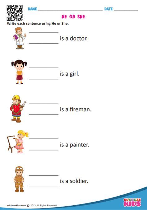 english pronouns worksheets for the kids of kindergarten with common