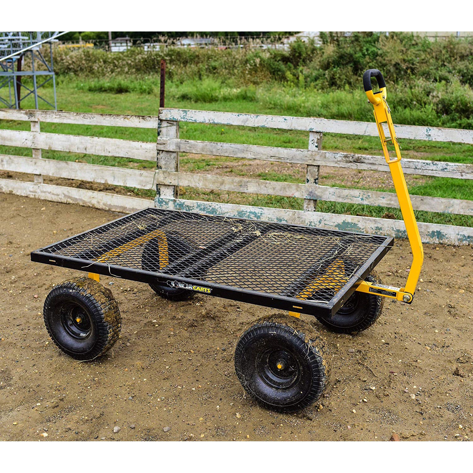 Gorilla Carts GOR1400-Com 1400-lb. Heavy-Duty Steel Utility Cart, 15  Tires, 52 x 34 Steel Bed - Walmart.com