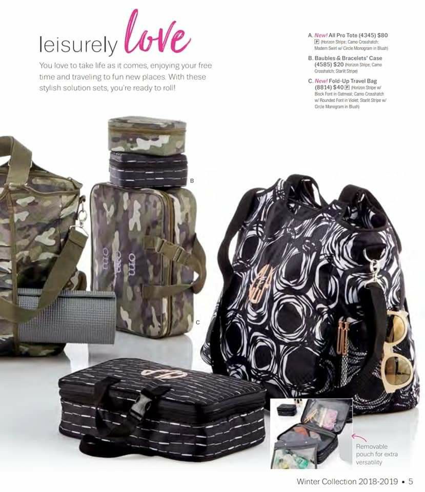 Thirty-One Fold-Up Travel Bag Camo Crosshatch