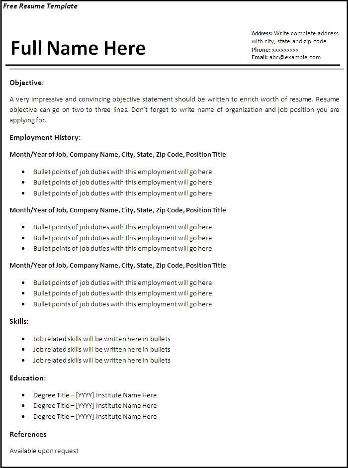 resume summary for freshers
