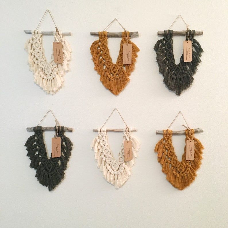 Small macrame wall hanging // boho home decor // s Small macrame wall hanging // boho home decor // s