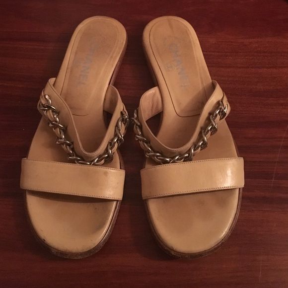 tan chanel sandals