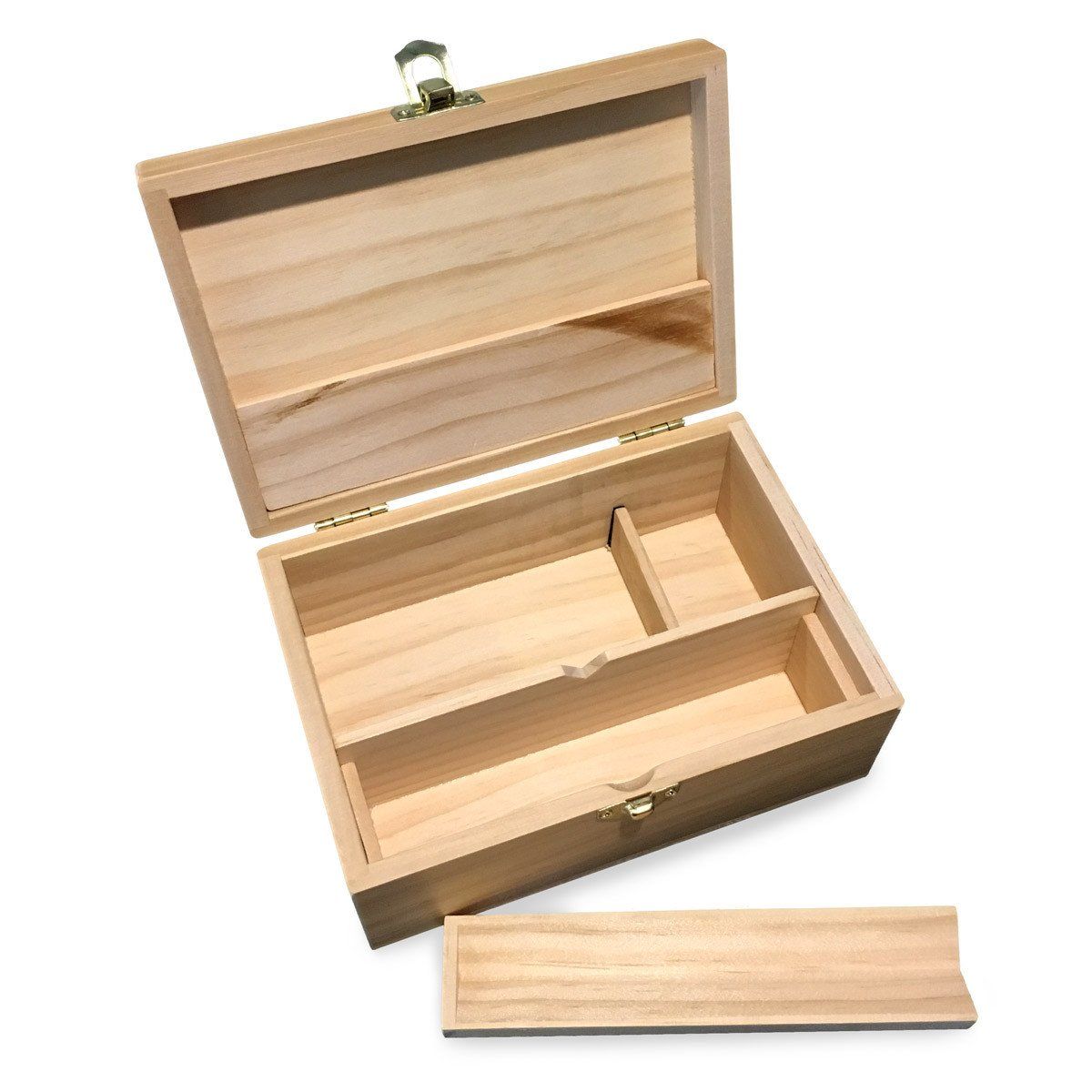 Medium Wooden Storage Box w/ Latching Lid & Rolling Jig | Wooden