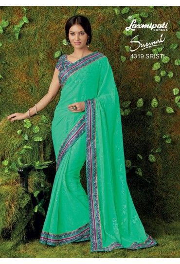 Sea Green Chiffon Saree | Chiffon saree, Saree, Laxmipati sarees Sea Green Chiffon Saree | Chiffon saree, Saree, Laxmipati sarees