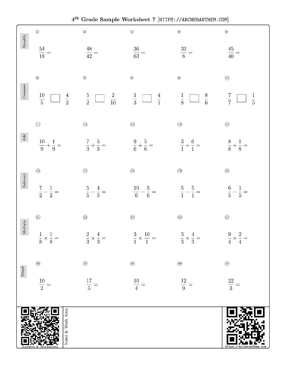4th Grade Math Workbook