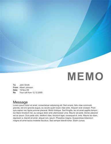 Corporate Blue Waves Memorandum Templates In Word Pinterest