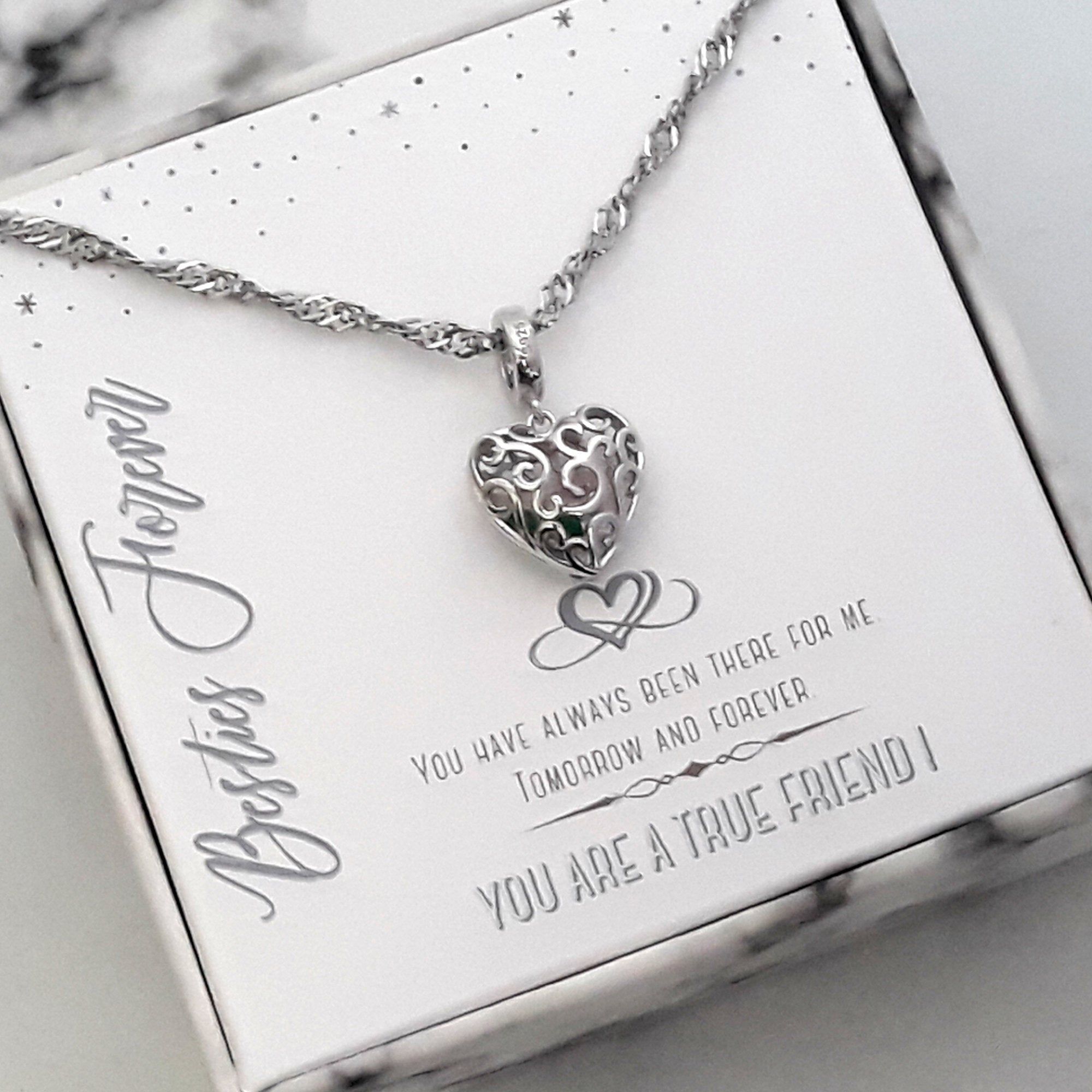 Sterling Silver Womens 1mm Box Chain Love Heart SISTER Message Pendant Necklace A Flower Sterling Silver Womens 1mm Box Chain Love Heart SISTER Message Pendant Necklace A Flower