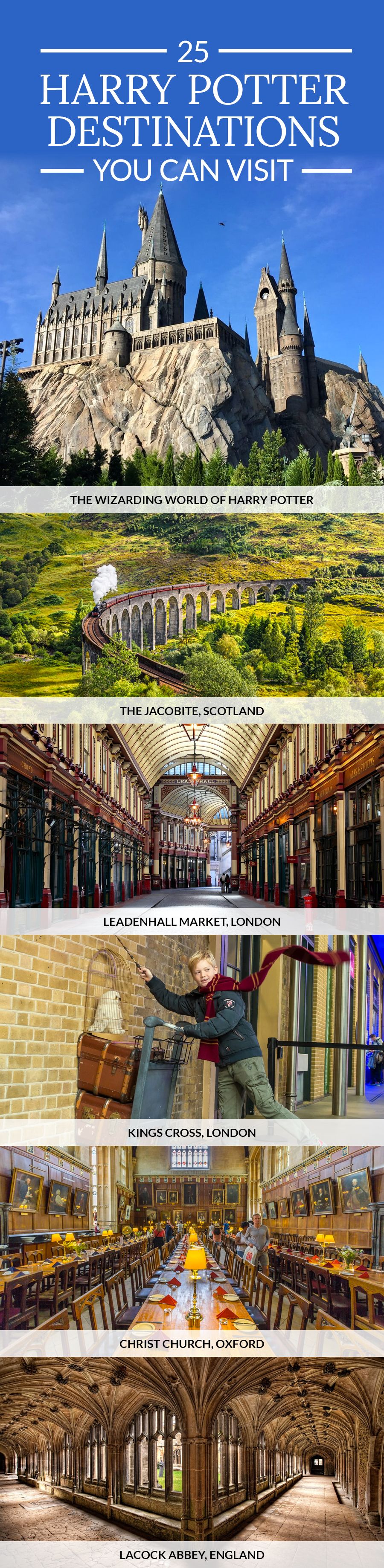 25 Harry Potter Destinations You Can Visit in Real Life #dolistsorbooks