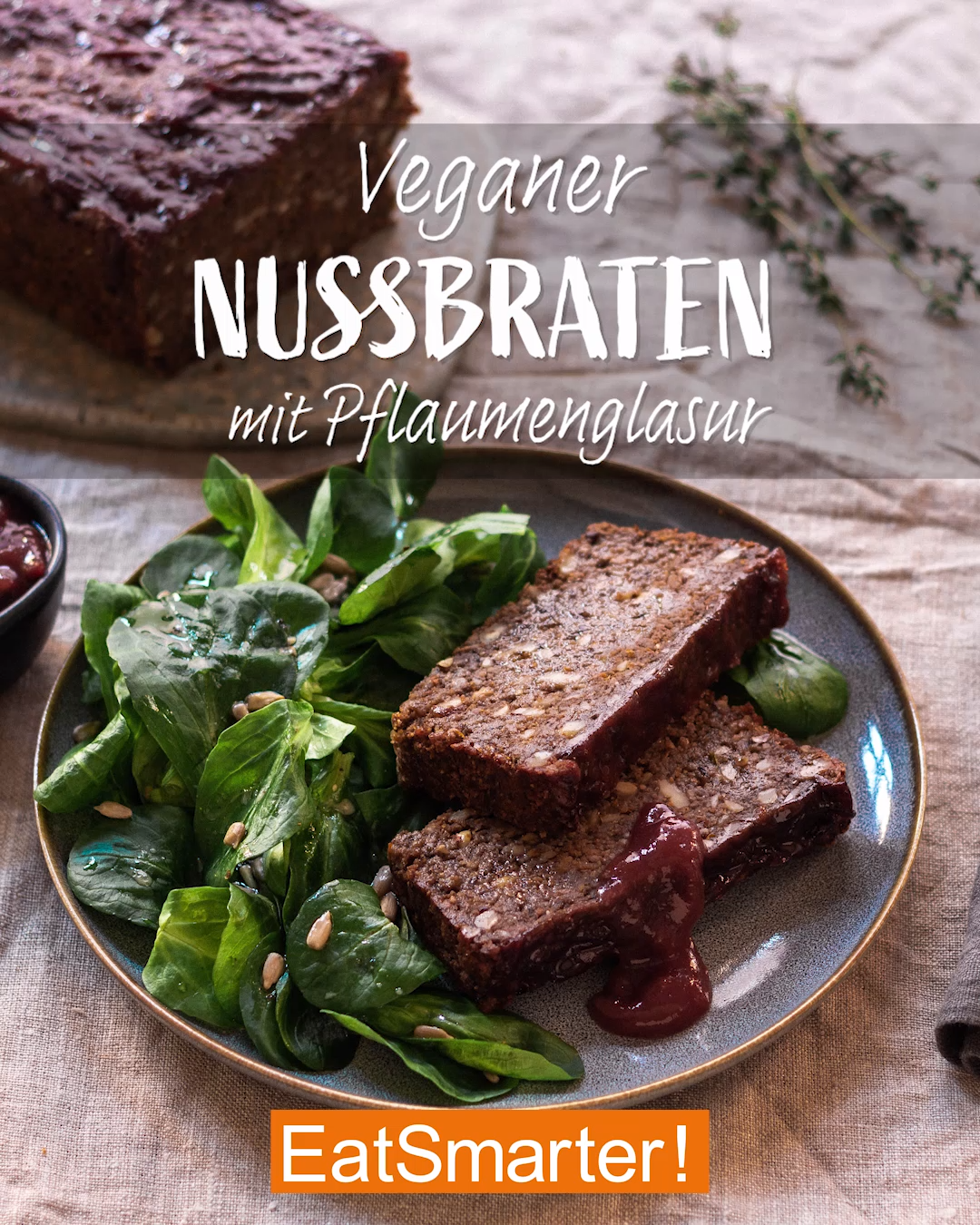 Veganer Nussbraten mit Pflaumenglasur