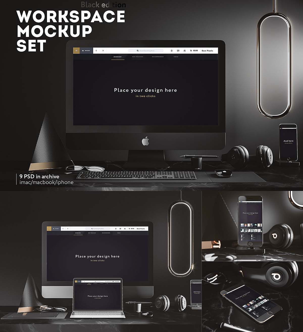 Workspace Mockup Set Free Download Mockup Work Space Settings