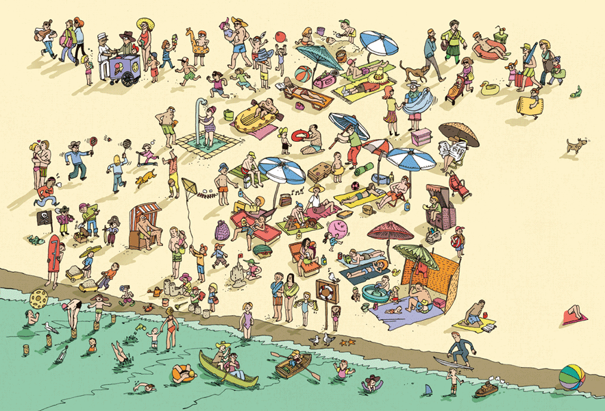 Wimmelbild Strand Wimmelbild Strand