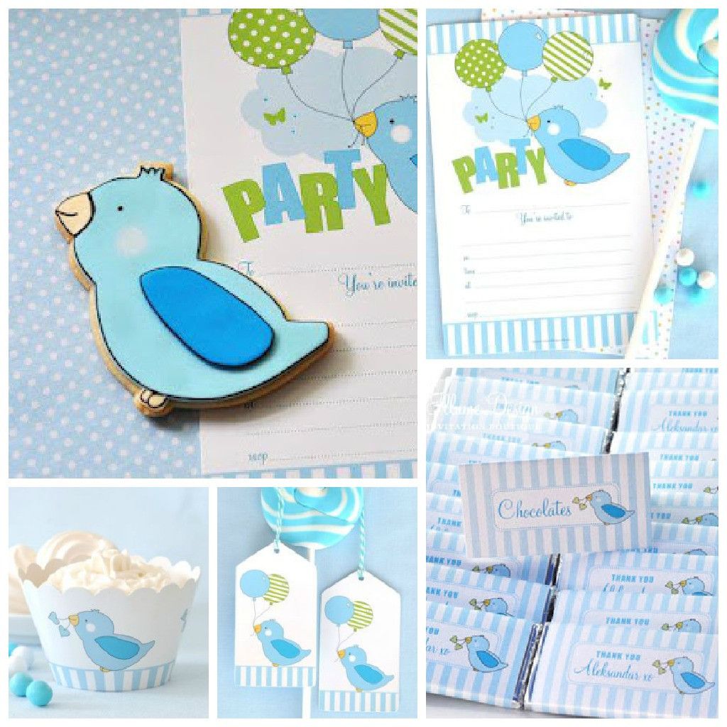 Sweet and very stylish Blue Bird Party range perfect for a christening