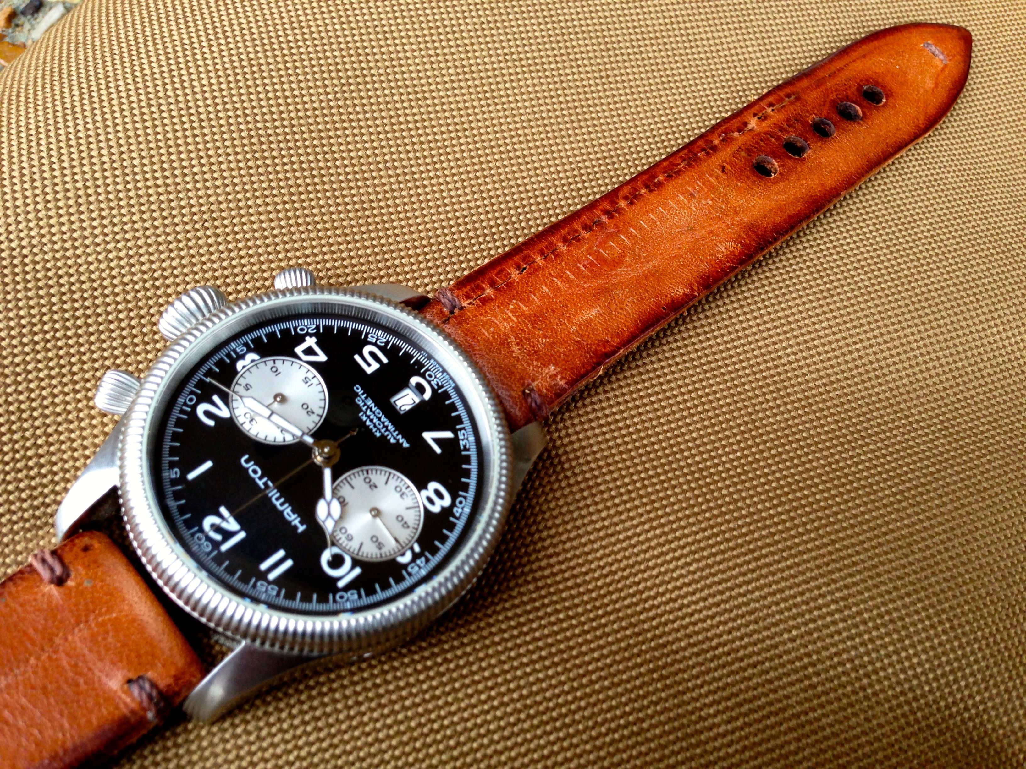 Hamilton Pioneer With Antique Leather Strap Watches And Straps Hamilton Pioneer With Antique Leather Strap