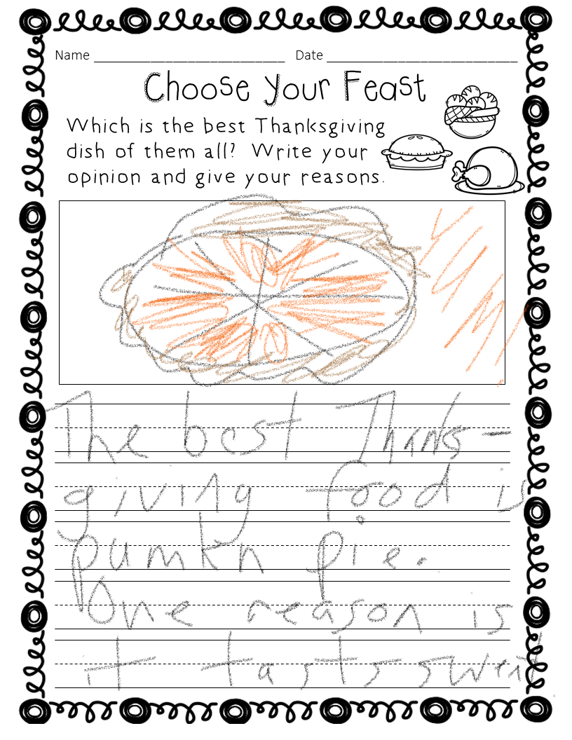 November Writing Prompts Kindergarten, 1st grade, 2nd
