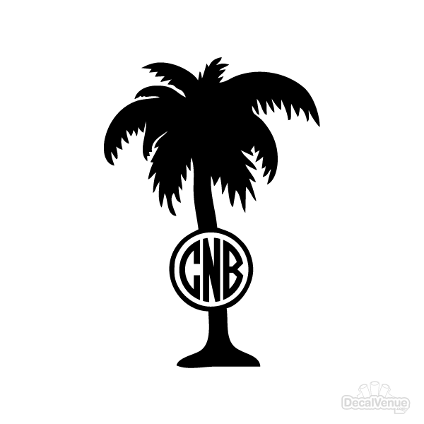Download Palm Tree Monogram Initials Decal | Monogram initials ...