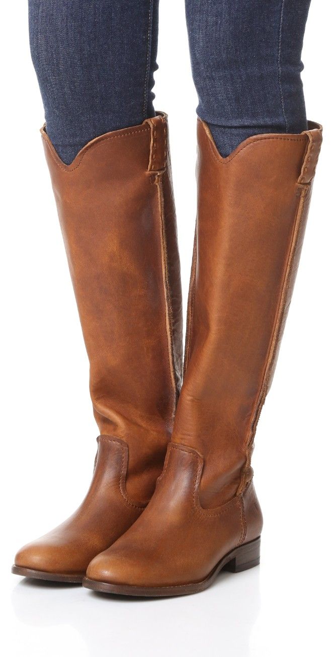 cognac tall flat boots