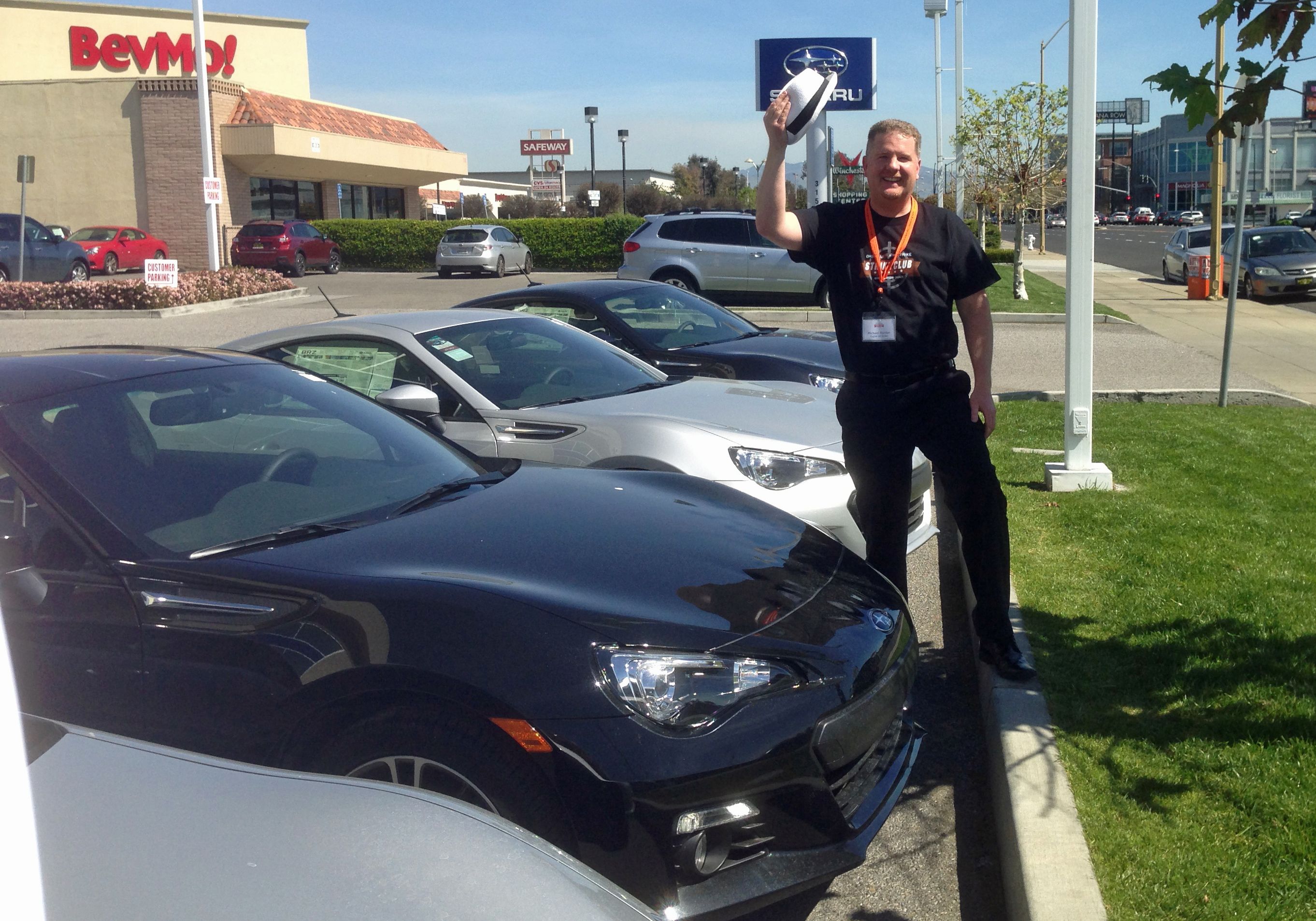 Mike Tips His Hat To Stevens Creek Subaru Strikeclubsiliconvalley