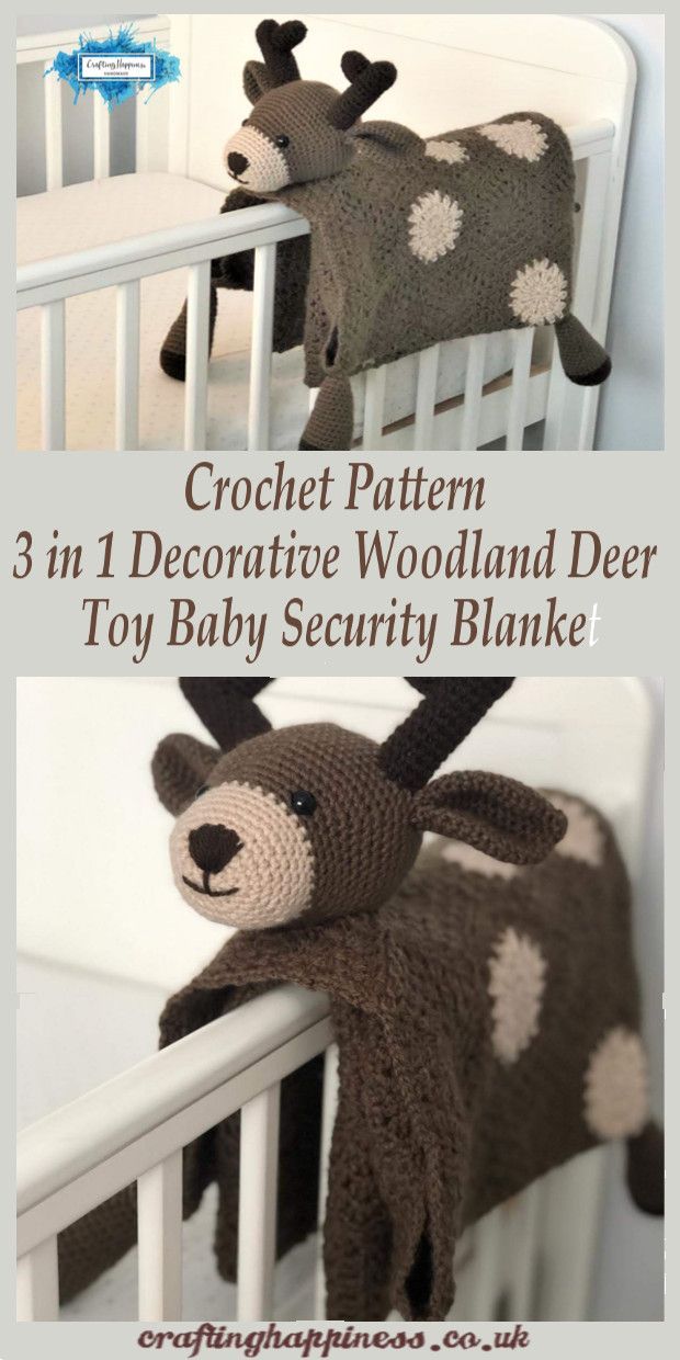 Häkeln Sie Muster 3 in 1 dekorative Wald Hirsch Spielzeug Baby Sicherheit Decke - #Baby #Decke #dekorative #Häkeln #Hirsch #Muster #Sicherheit #Sie #Spielzeug #Wald #woodland #securityblankets
