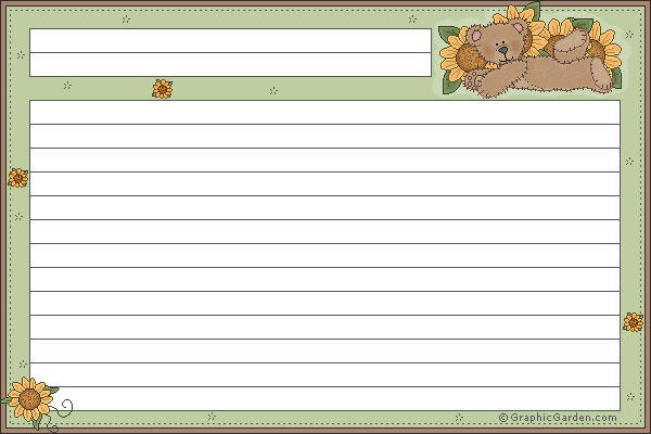 pin by anita montgomery on sunflower smiles printable personal recipe cards
