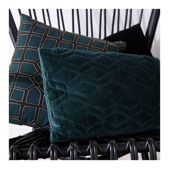 Coussin velours capitonné | Coussin Match Denim Blue Pillow Collection